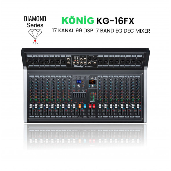 König Kg-16 Fx 17 Kanal 99 Dsp Effect Diamond Serisi Dec Mixer