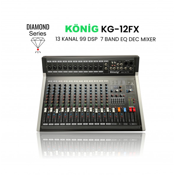 König Kg-12 Fx 13 Kanal 99 Dsp 11 Xlr Mono Channel Diamond Serisi Dec Mixer