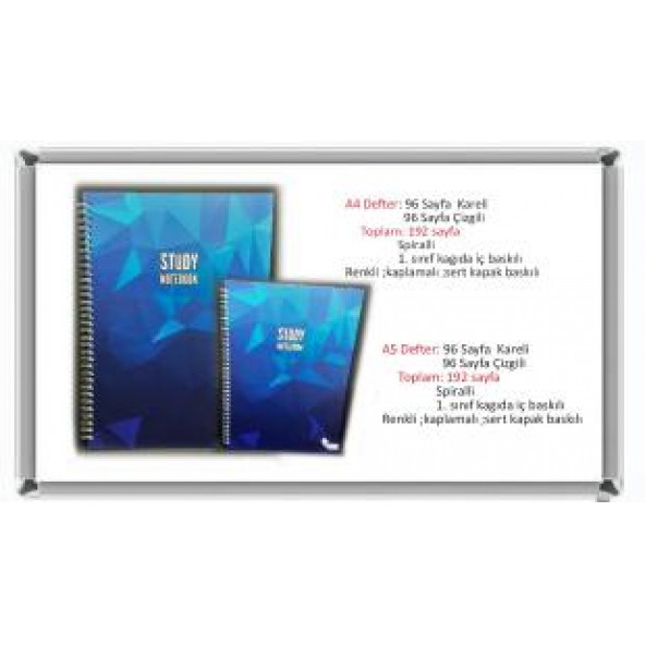 Defter Seti A5 ve A4(Çizgili+Kareli) - 1