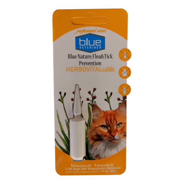 Blue Veteriner Herbiovital Bitkisel Kedi Ense Damlası 2 ml