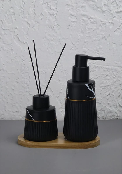 Seramik Sıvı Sabunluk Seti - Kokuluklu Sabunluk Takımı - - 6