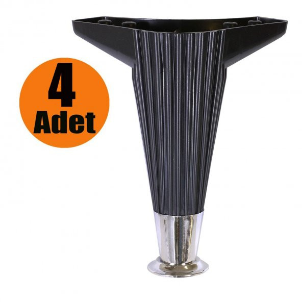 Mobilya Kanepe Masa Sehpa Ayağı Baza Ayak Siyah 15 cm (4 Adet)