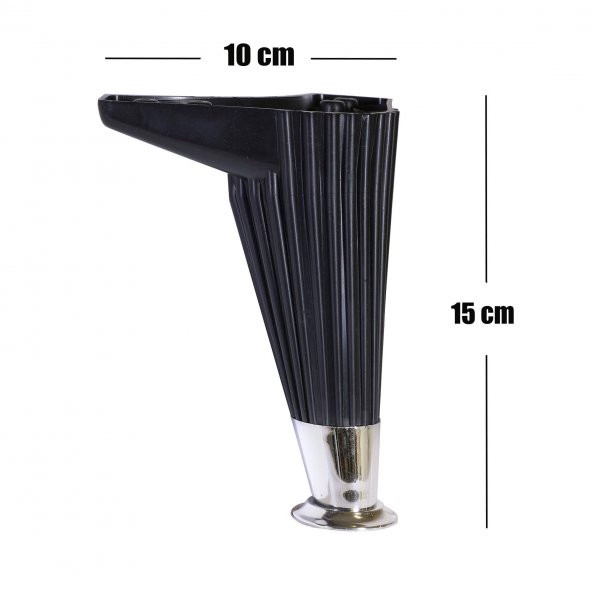 Mobilya Kanepe Masa Sehpa Ayağı Baza Ayak Siyah 15 cm (4 Adet) - 3