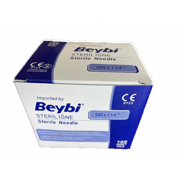 BEYBİ Enjektör Iğne Ucu 22g Siyah X 1 1/40,70x32mm 100 Adet - 1