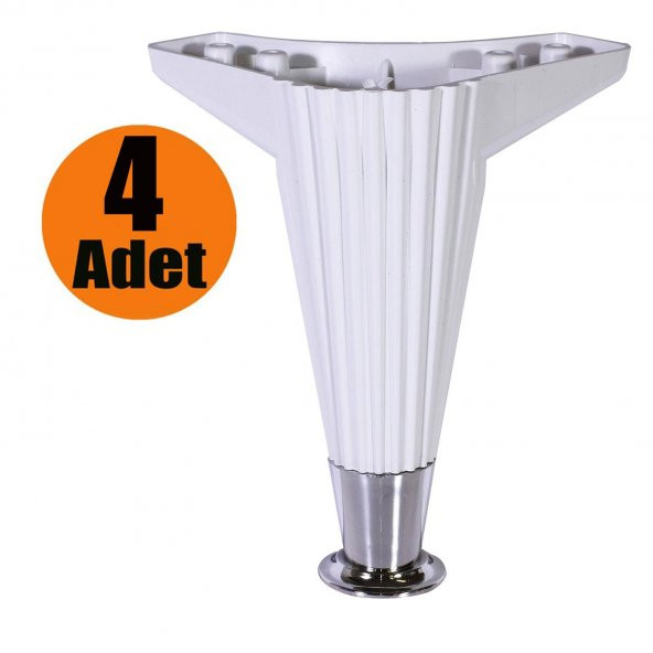 Mobilya Kanepe Masa Sehpa Ayağı Baza Ayak Beyaz 15 cm (4 Adet)