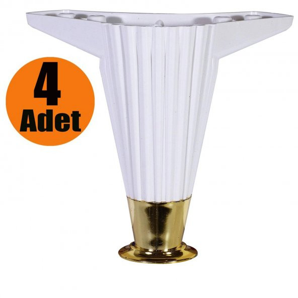 Mobilya Kanepe Masa Sehpa Ayağı Baza Ayak Beyaz 12 cm (4 Adet)
