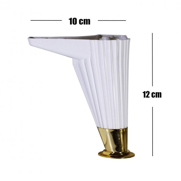 Mobilya Kanepe Masa Sehpa Ayağı Baza Ayak Beyaz 12 cm (4 Adet) - 3