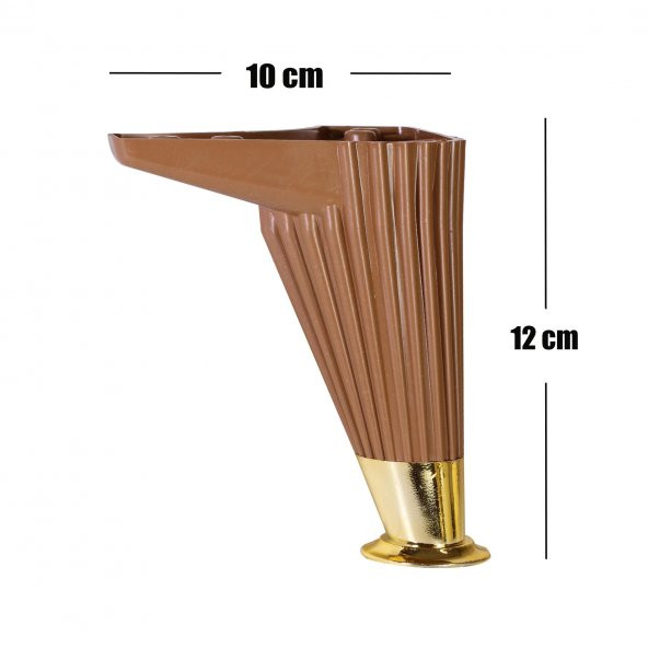 Mobilya Kanepe Sehpa Ayağı Baza Ayak Kahverengi 12 cm (4 Adet) - Resim 3