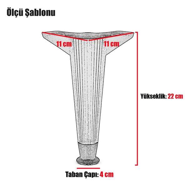 Mobilya Kanepe Koltuk Sehpa Tv Ünitesi Konsol Ayağı 22 Cm Baza Ayakları Antrasit Krom - 3