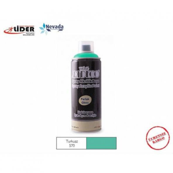 ARTDECO AKRİLİK SPREY BOYA 400 ML TURKUAZ Y-400-570 ÜCRETSİZ KARG ürün görseli