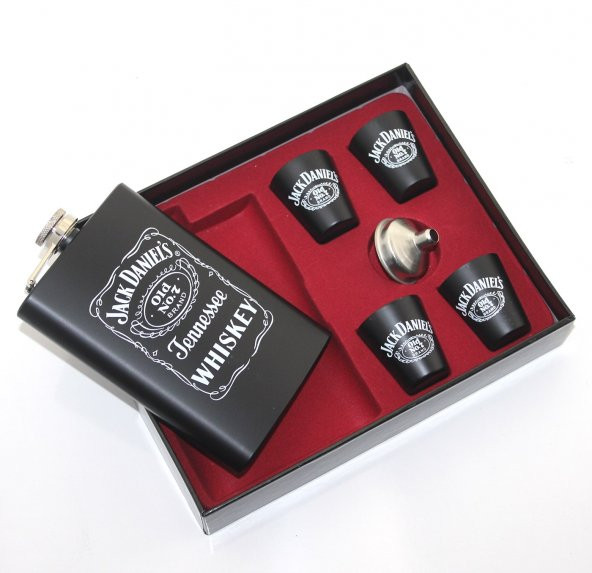 Paslanmaz Çelik Matara 4 Shot Bardaklı 9 Oz ( 266 Ml )