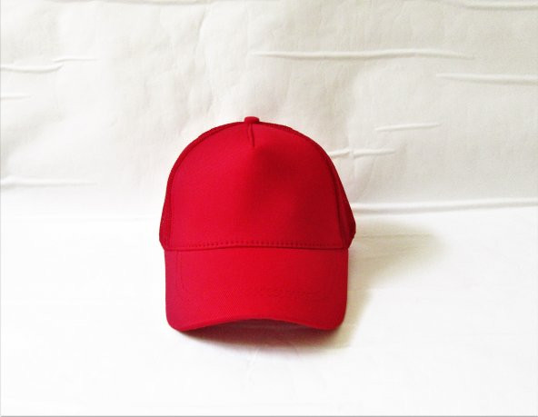Salarticaret Unısex Düz Renk Fileli Şapka Kırmızı