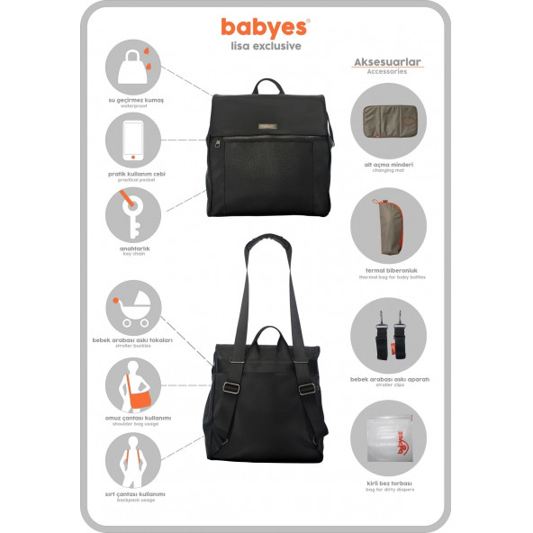 BABYES LİSA EXCLUSIVE SIRT ÇANTASI GRİ - 12