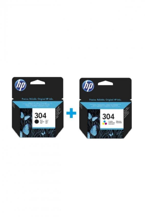304 Siyah N9K06AE + HP 304 Renkli N9K05AE Orijinal Kartuş Seti