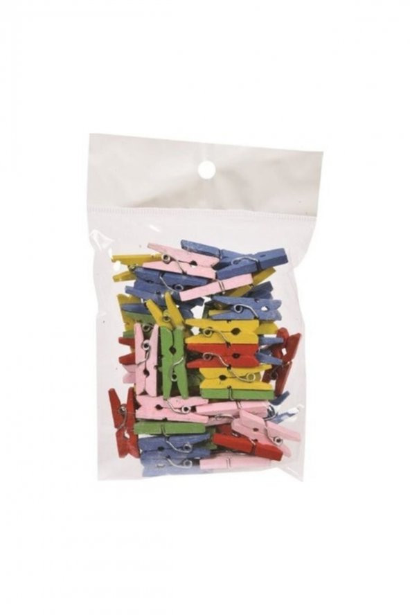 Kraf Kıds Ahşap Mandal Renkli Ve Doğal Küçük 30 + 30 Lu Kk161 - 4