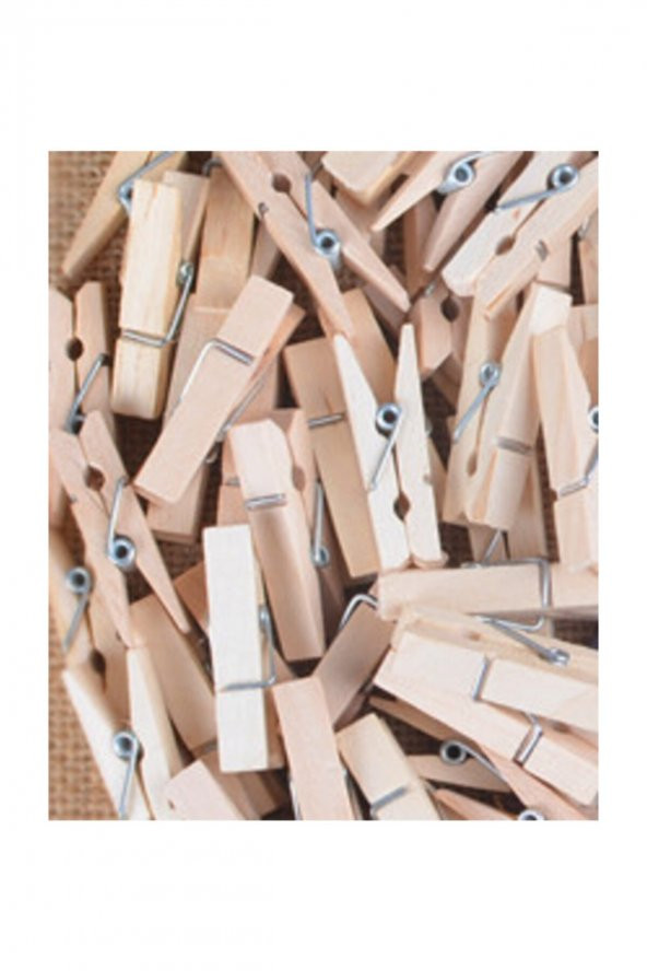 Kraf Kıds Ahşap Mandal Renkli Ve Doğal Küçük 30 + 30 Lu Kk161