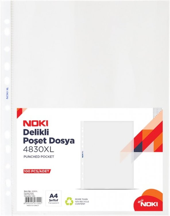 Noki A4 Poşet Dosya Xl100 Lü 4830Xl