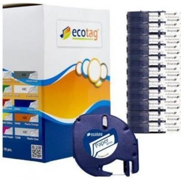 Dymo Muadil Kağıt Şerit Etiket Beyaz 10lu Paket 12mmx4m - 2