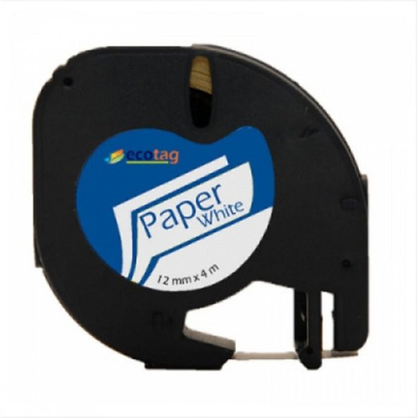 Ecotag Muadil Kağıt Şerit Beyaz 12 mm X 4 mt - 1