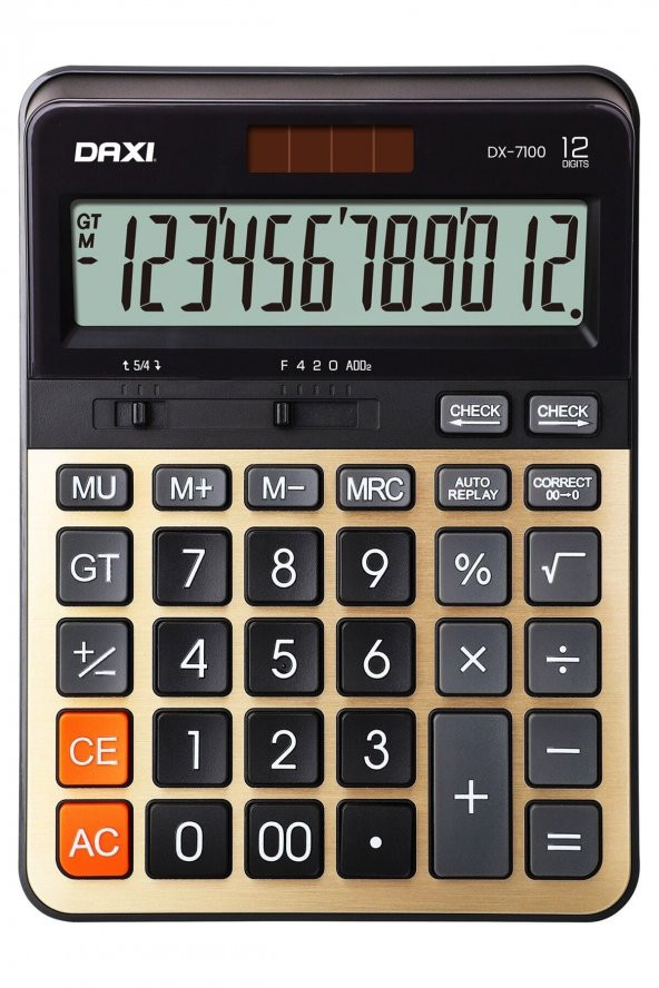 Dx-7100 Işlem Kontrollü , Büyük Boy Hesap Makinesi , Gold - 2