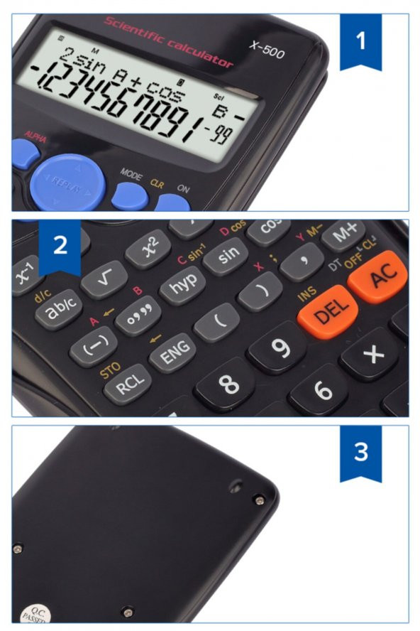 X-500 240 Fonksiyonlu , 2 Satırlı , Bilimsel Hesap Makinesi