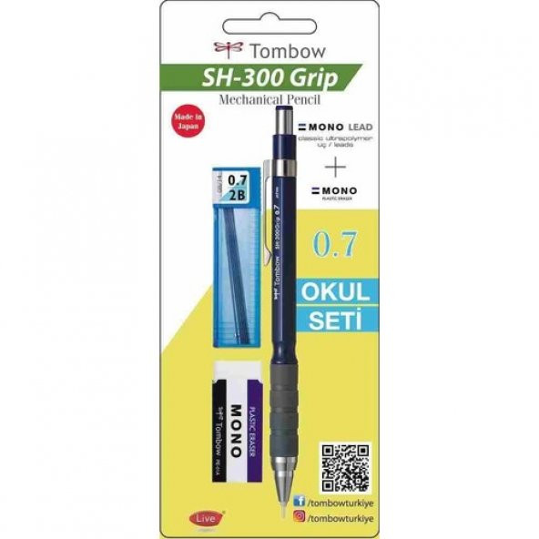 TOMBOW SH-300 GRİP 0.7 VERSATİL OKUL SETİ LACİVERT ÜCRETSİZ KARGO
