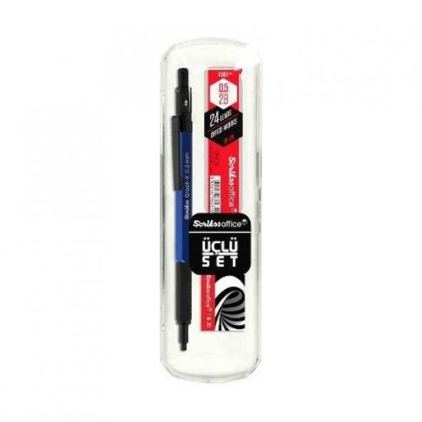 SCRIKSS GRAPH-X VERSATİL KALEM 3LÜ SET 0.5MM MAVİ ÜCRETSİZ KARGO