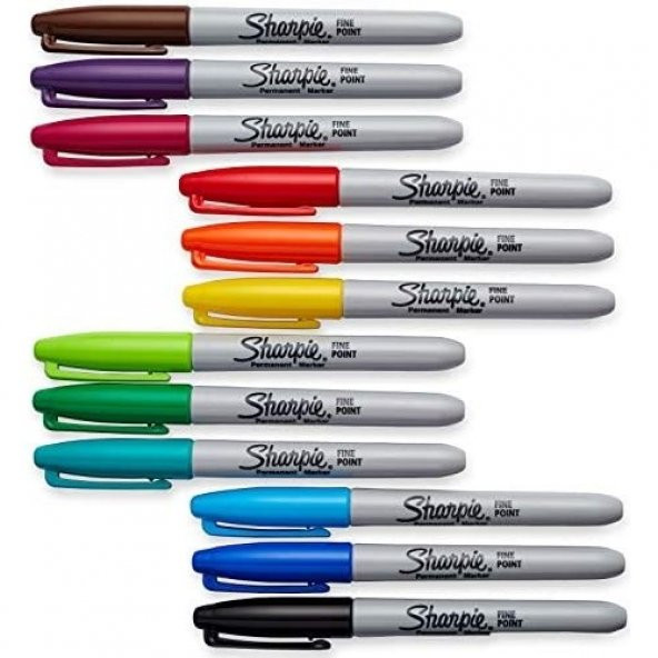 Sharpie Fine Permanent Markör 12li Karışık Ücretsiz Kargo