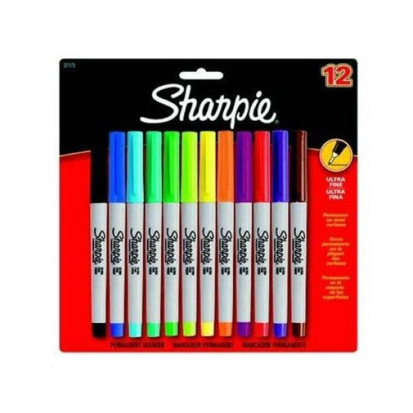 Sharpie Ultra Fine Permanent Markör Karışık Renk 12li S0941891