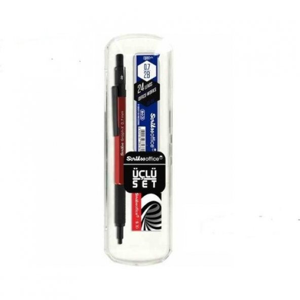 SCRIKSS GRAPH-X VERSATİL KALEM 3LÜ SET 0.7MM KIRMIZI