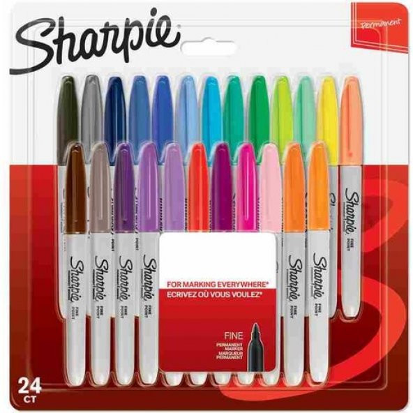 Sharpie Fine Permanent Markör 24 lü Karışık Bls Ücretsiz Kargo