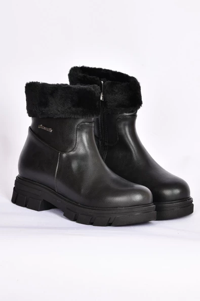 Pierre Cardin 52059 Kadın Siyah Cilt Deri Bot - 4