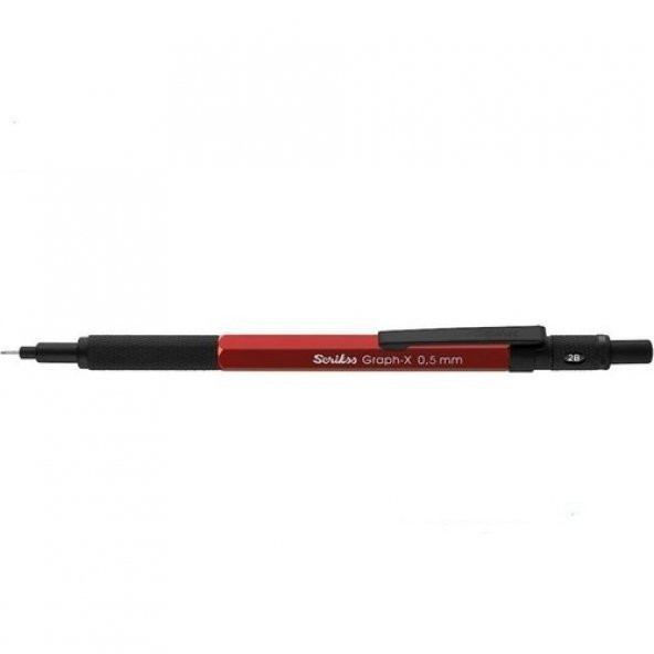 SCRIKSS VERSATİL KALEM METAL GRAPH-X 0,5MM KIRMIZI ÜCRETSİZ KARGO