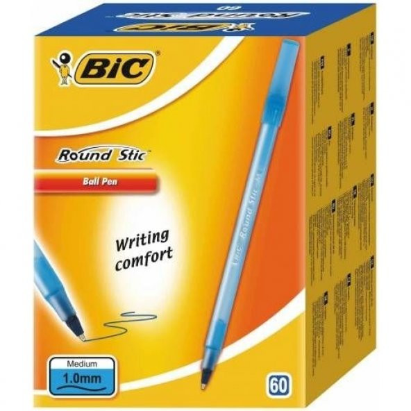 Bic Round Stic Tükenmez Kalem SİYAH- MAVİ-KIRMIZI- 60lı Paket