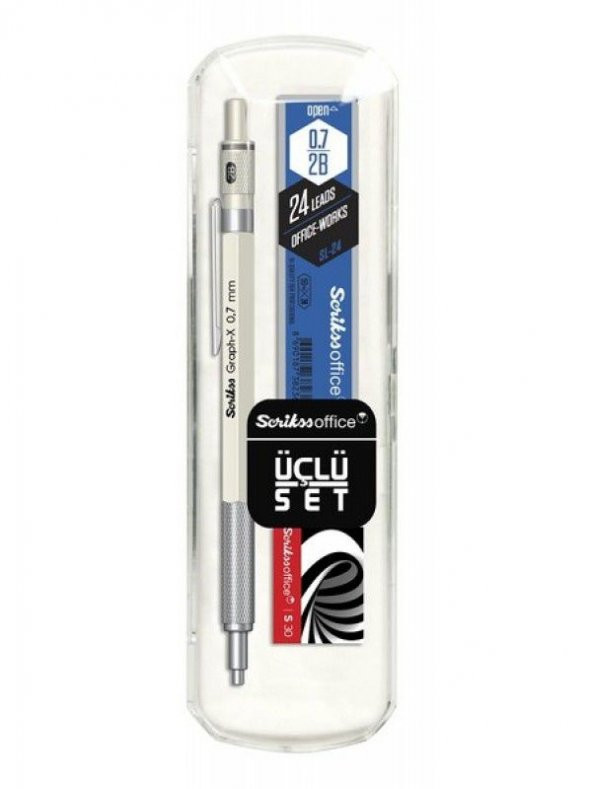 SCRIKSS GRAPH-X VERSATİL KALEM 3LÜ SET 0.7MM BEYAZ