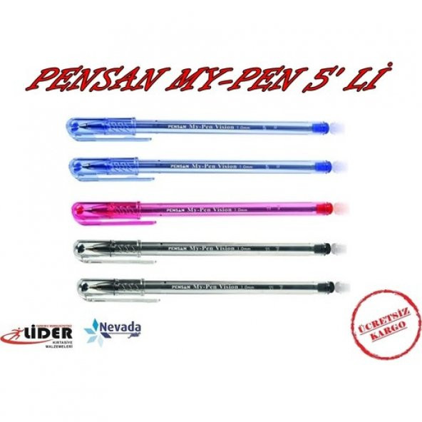 PENSAN My-Pen Tükenmez Kalem 2 Siyah 2 Mavi 1 Kırmızı 1mm Uçlu - 1
