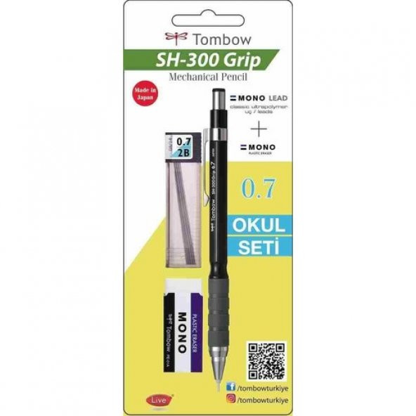 TOMBOW SH-300 GRİP 0.7 VERSATİL OKUL SETİ SİYAH ÜCRETSİZ KARGO
