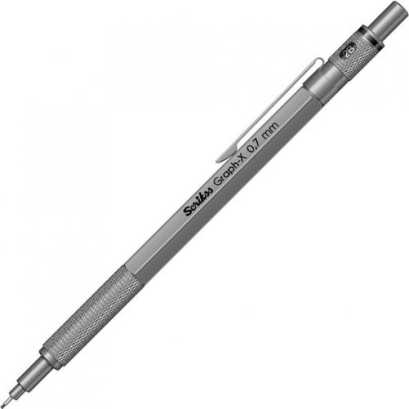 Scrikss Graph X Versatil Kalem Metal 0.7 MM Koyu Gri (Kurşun)