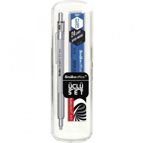 SCRIKSS GRAPH-X VERSATİL KALEM 3LÜ SET 0.7MM SATEN GRİ