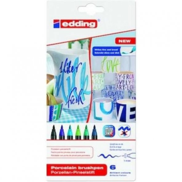 Edding 4200 Porselen Kalemi Soğuk Renkler (6 lı Paket)