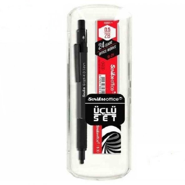 SCRIKSS GRAPH-X VERSATİL KALEM 3LÜ SET 0.5MM ANTRASİT