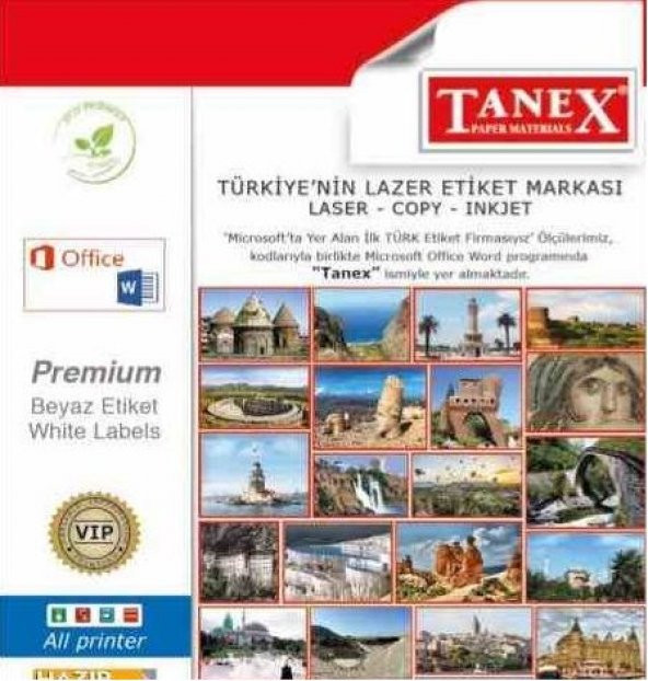 Tanex TW-2014 - 99.1 X 38.1 MM Laser Etiket 100 Adet ürün görseli
