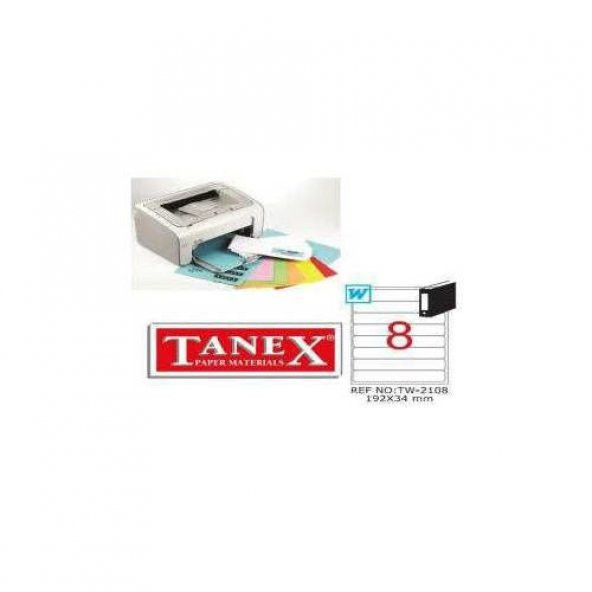 Tanex TW-2108 - 192 x 34 mm Laser Etiket 100 Adet Ücretsiz Kargo