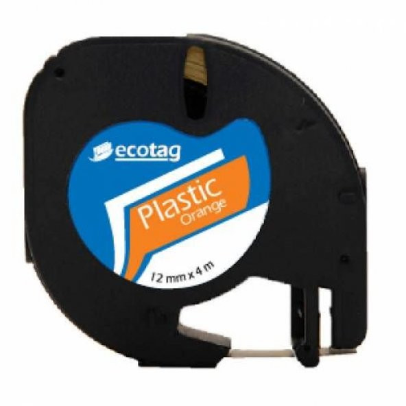 DYMO LETRATAG MUADİL PLASTİK ETİKET TURUNCU 12MM X 4 METRE ürün görseli