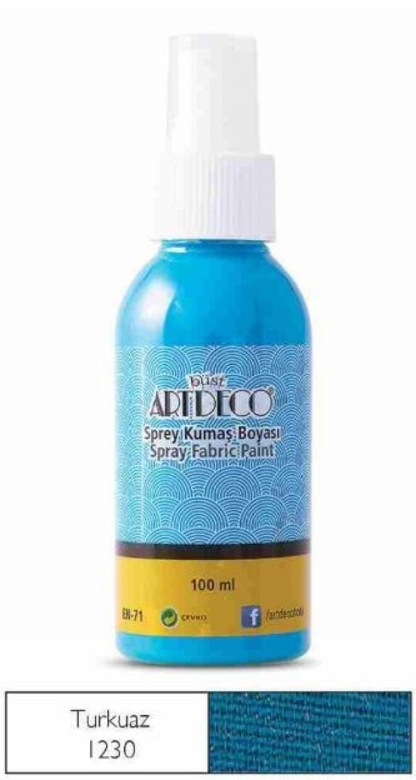 ARTDECO SPREY KUMAŞ BOYASI TURKUAZ 1230 100 ML ÜCRETSİZ KARGO