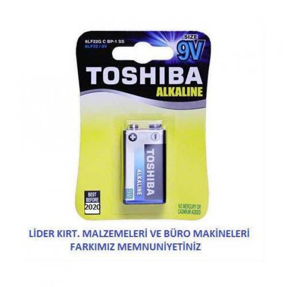 Toshiba 9V Volt Alkalin Pil Tekli Paket Ücretsiz Kargo