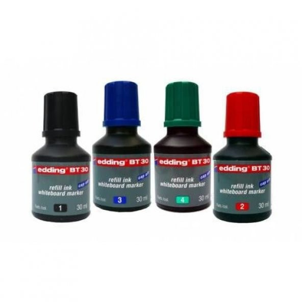 Edding BT30 Beyaz Tahta Kalemi Mürekkebi 30ml 4 Farklı Renk