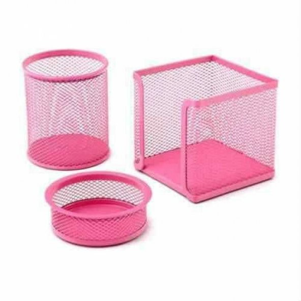 3 LÜ METAL KALEMLİK SETİ PERFORE PEMBE ÜCRETSİZ KARGO
