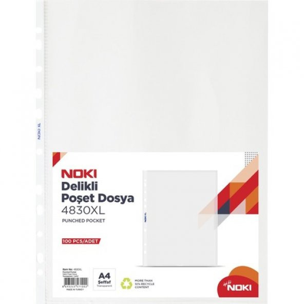 NOKİ ŞEFFAF POŞET DOSYA XL 100 LÜ 4830XL ÜCRETSİZ KARGO - 2