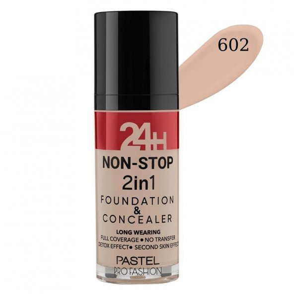 Pastel 24 H Non-Stop 2 İn 1 Fondeten Concealer No:602